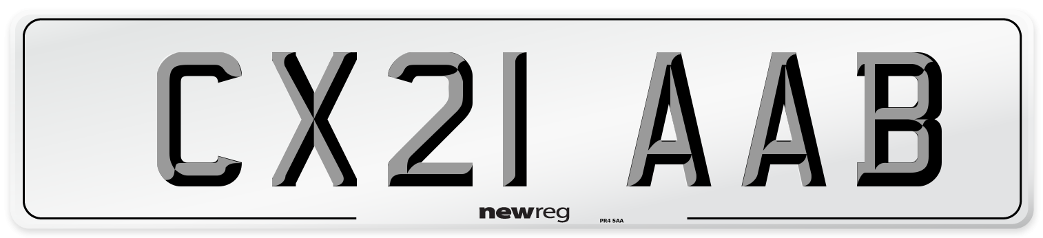 CX21 AAB Number Plate from New Reg